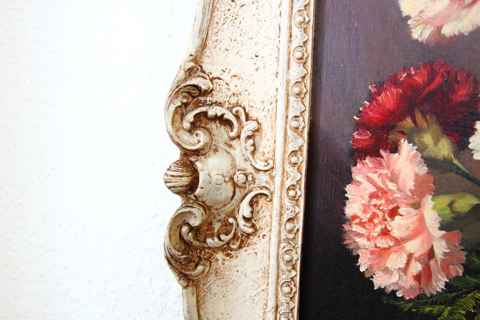 Carnations in a Vase / oil painting
