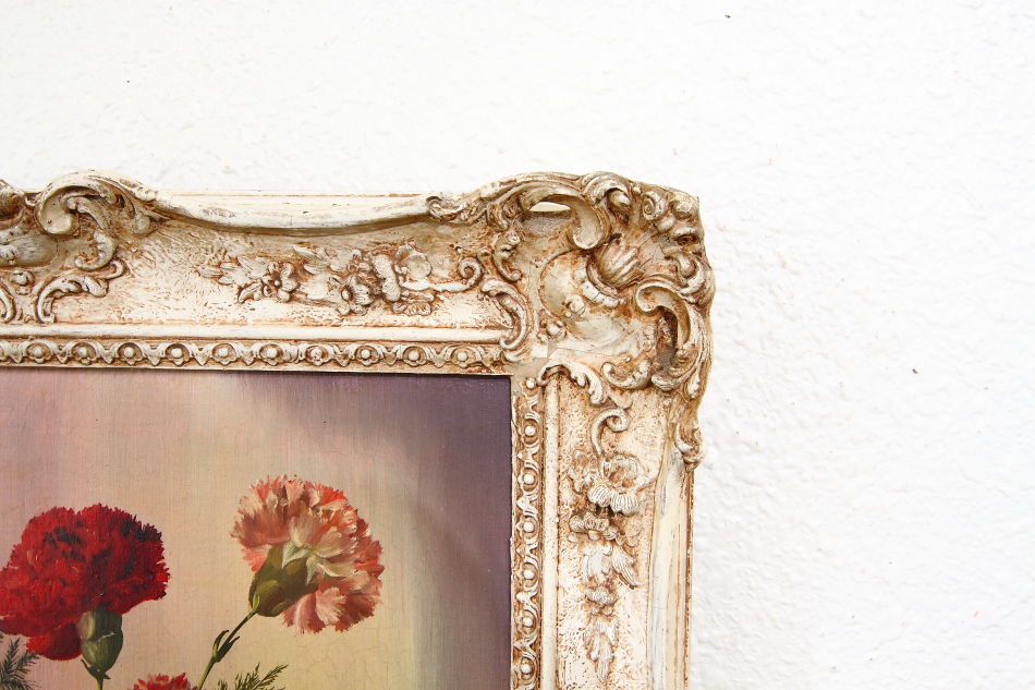 Carnations in a Vase / oil painting
