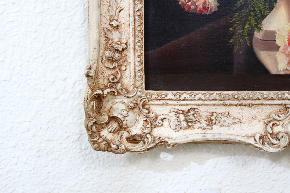 Carnations in a Vase / oil painting