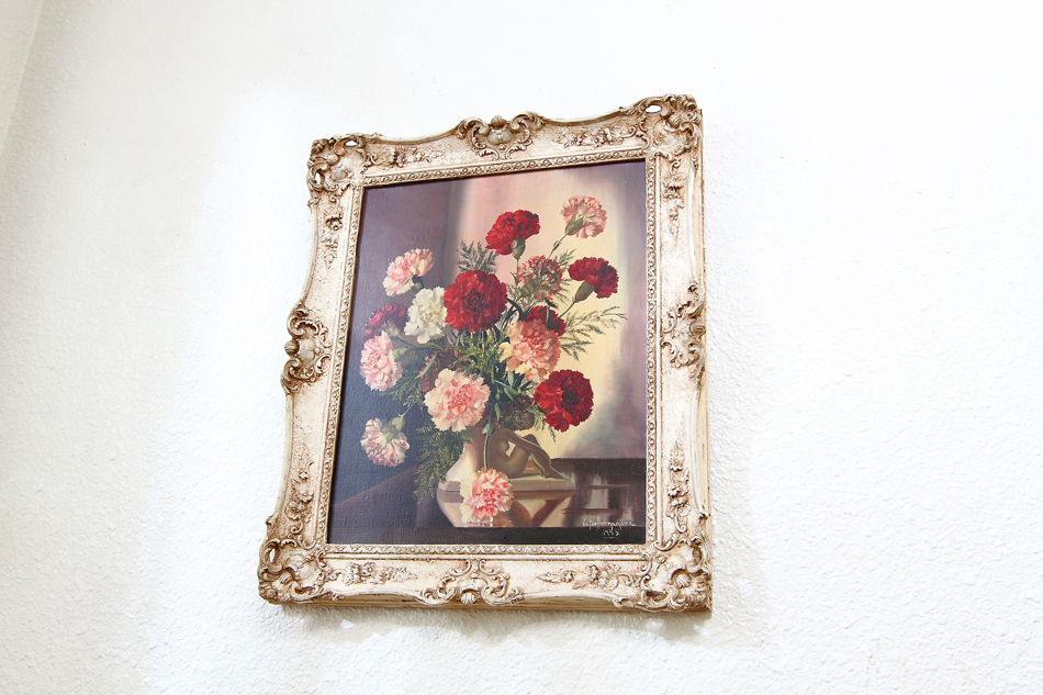 Carnations in a Vase / oil painting