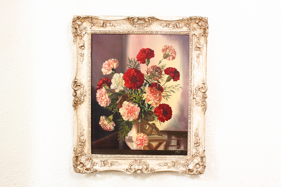 Carnations in a Vase / oil painting