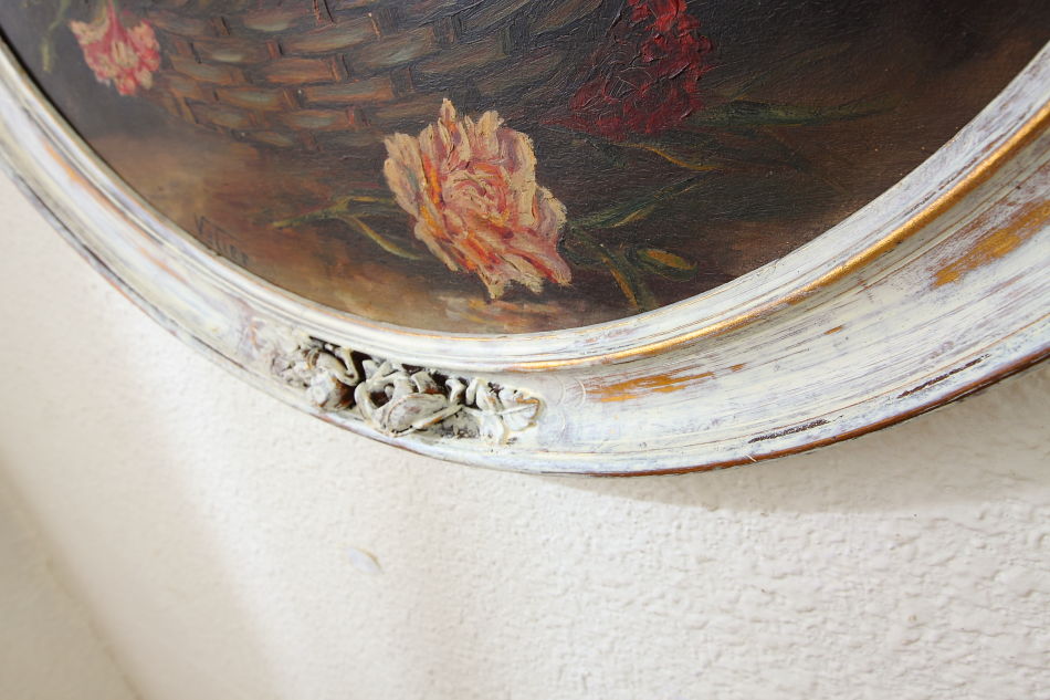 BASKET FLOWERS / oil painting
