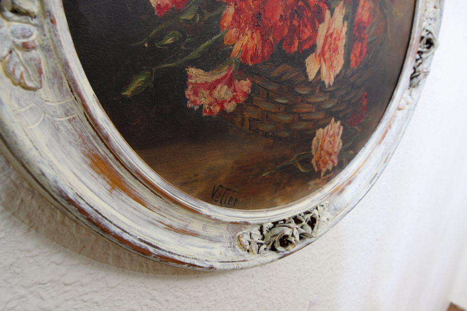 BASKET FLOWERS / oil painting