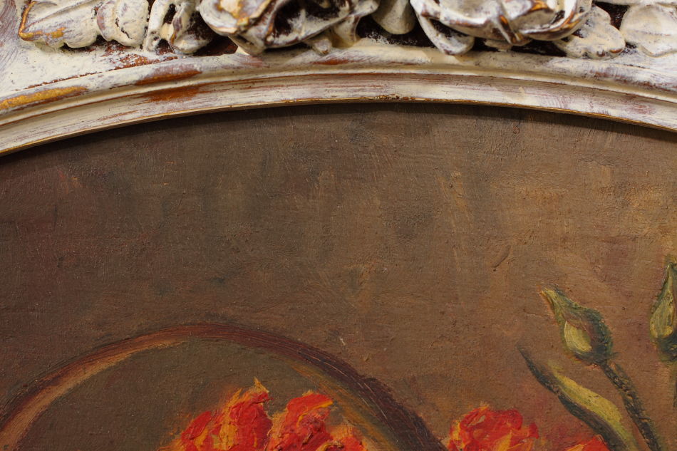 BASKET FLOWERS / oil painting