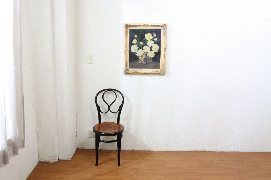 White roses with a small pixie / oil painting