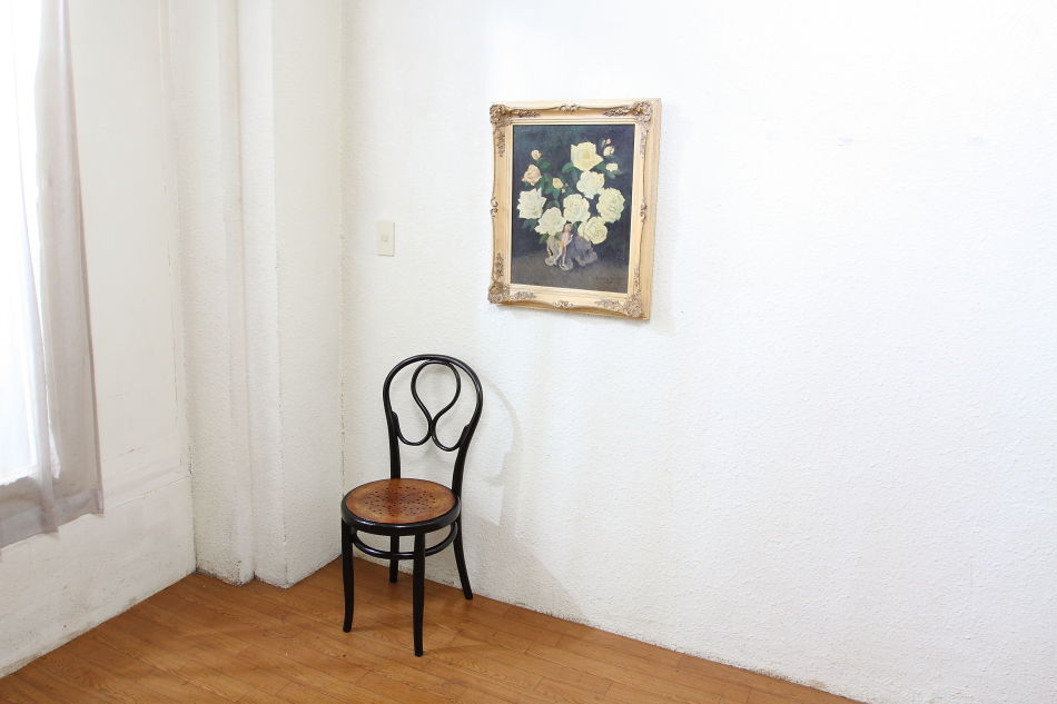 White roses with a small pixie / oil painting