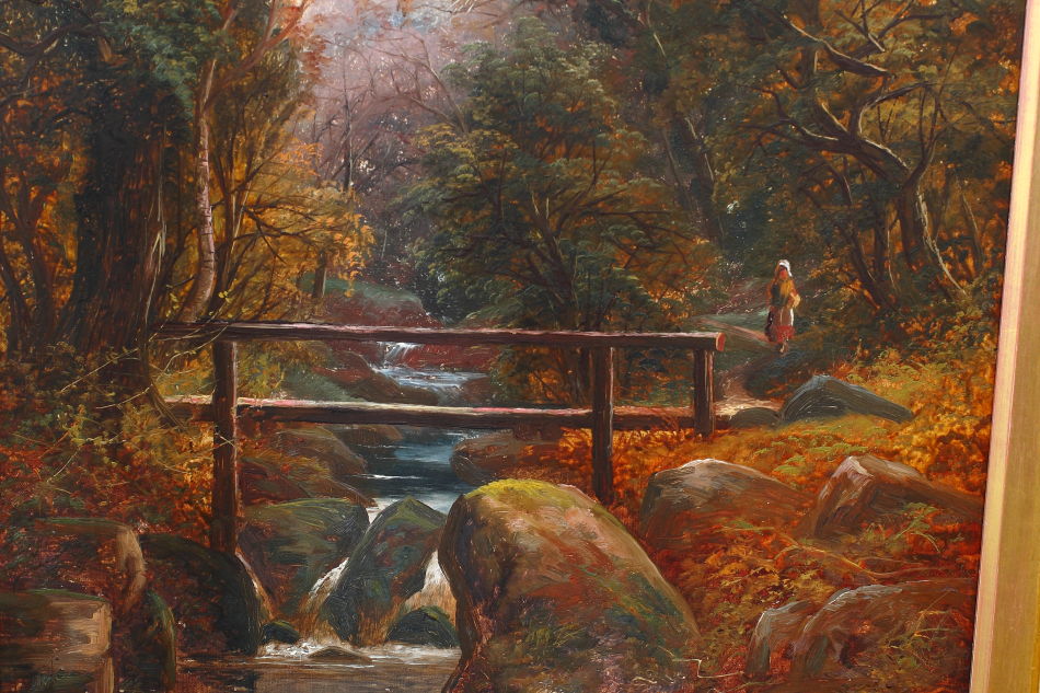 On The Burbage Brook With A Bridge / oil painting