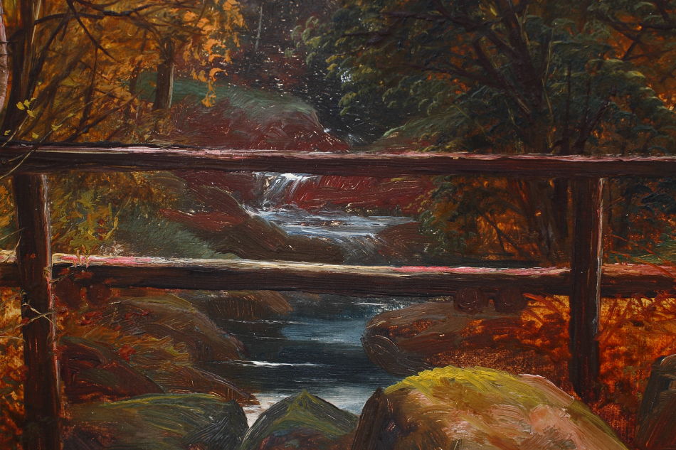 On The Burbage Brook With A Bridge / oil painting