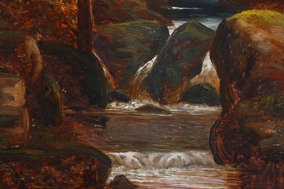 On The Burbage Brook With A Bridge / oil painting