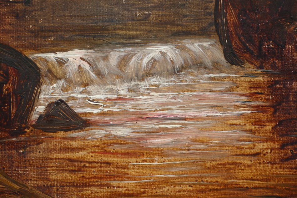 On The Burbage Brook With A Bridge / oil painting