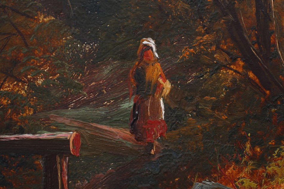 On The Burbage Brook With A Bridge / oil painting