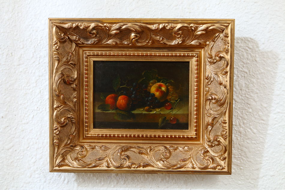 Fruit on a Ledge / Oil Painting 
