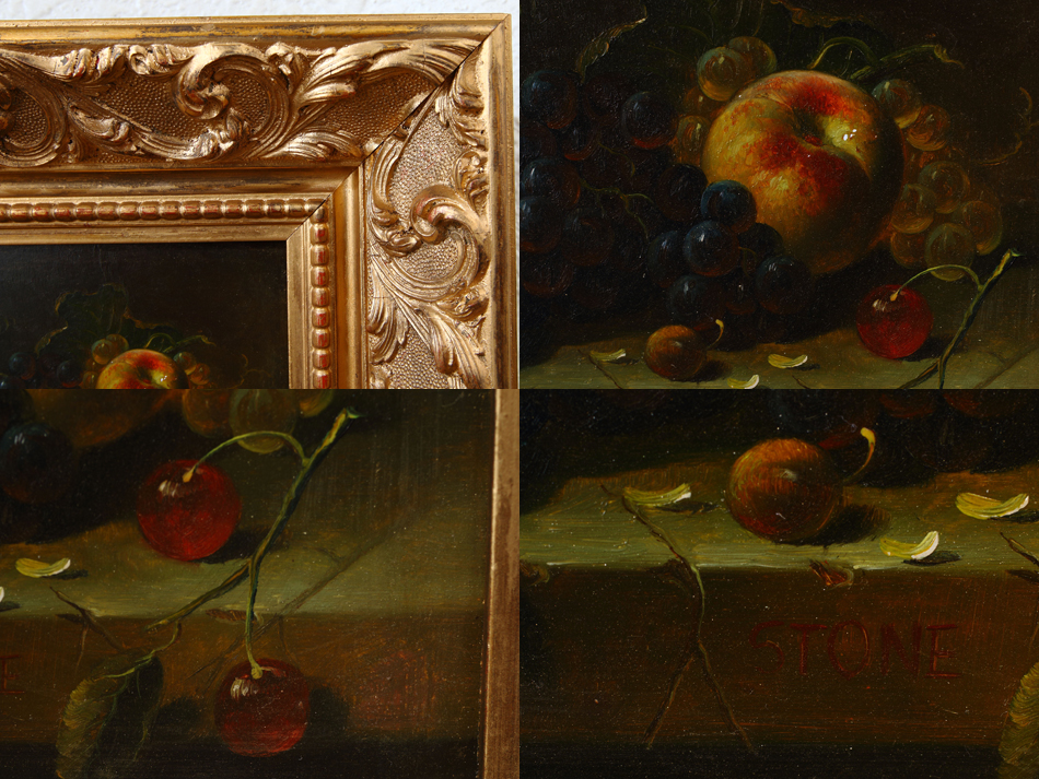 Fruit on a Ledge / Oil Painting 
