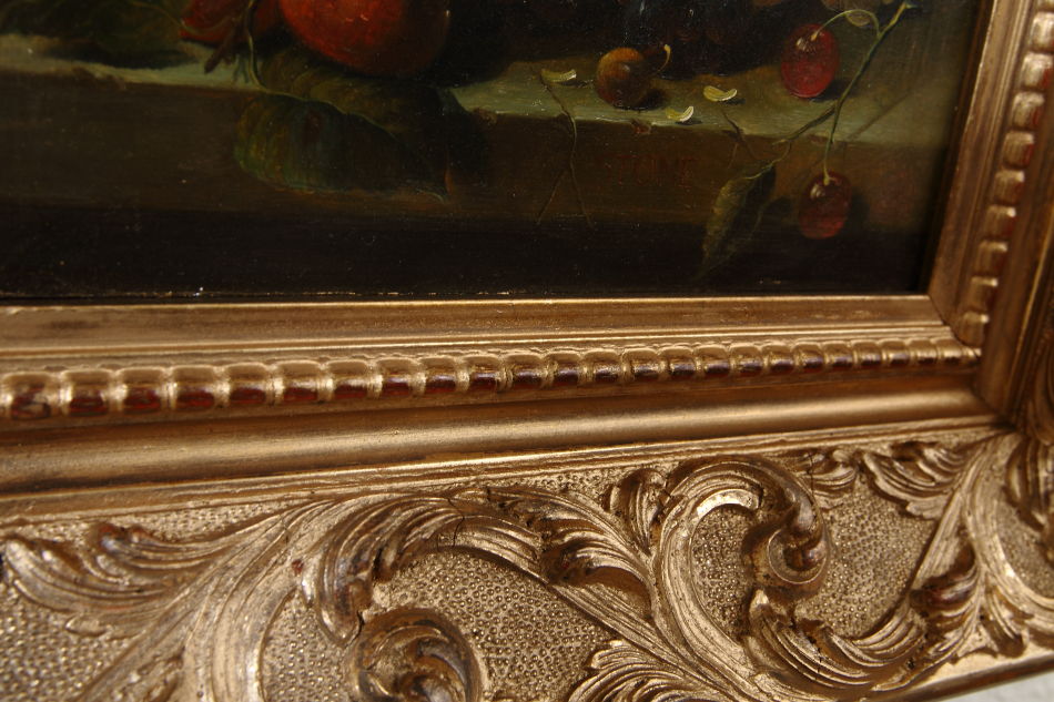 Fruit on a Ledge / Oil Painting 