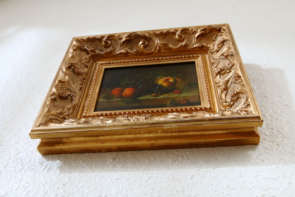 Fruit on a Ledge / Oil Painting 