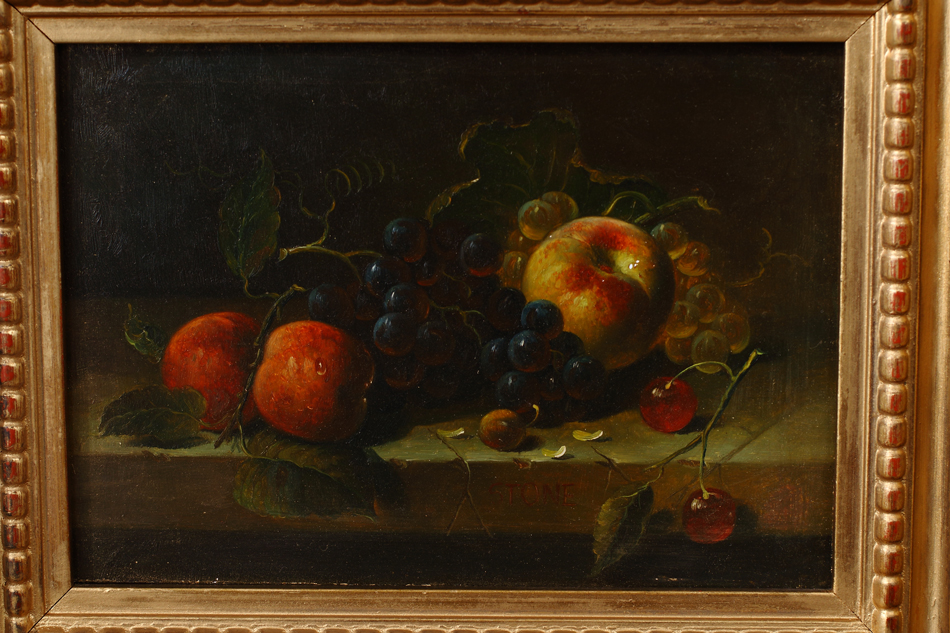 Fruit on a Ledge / Oil Painting 