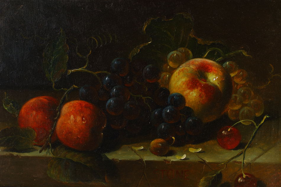 Fruit on a Ledge / Oil Painting 
