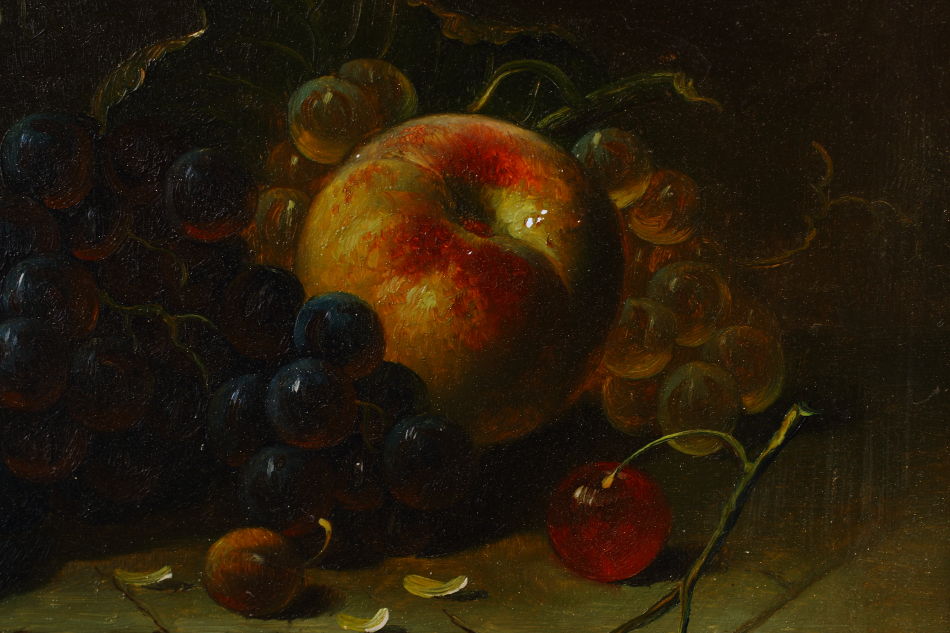 Fruit on a Ledge / Oil Painting 