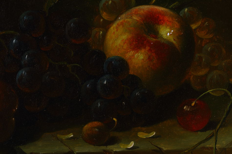 Fruit on a Ledge / Oil Painting 