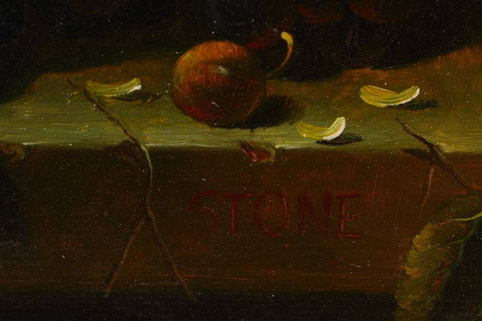 Fruit on a Ledge / Oil Painting 
