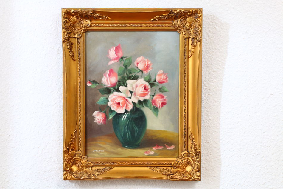 Still Life with pink Roses / oil painting