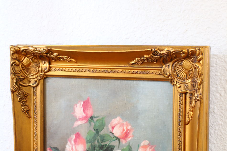 Still Life with pink Roses / oil painting