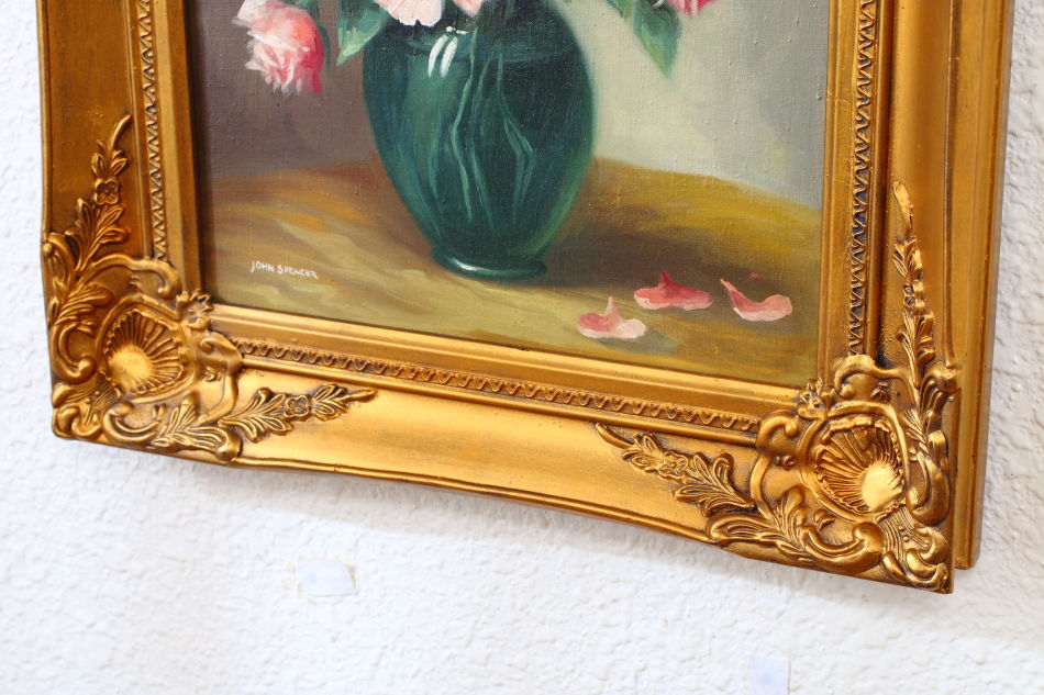 Still Life with pink Roses / oil painting