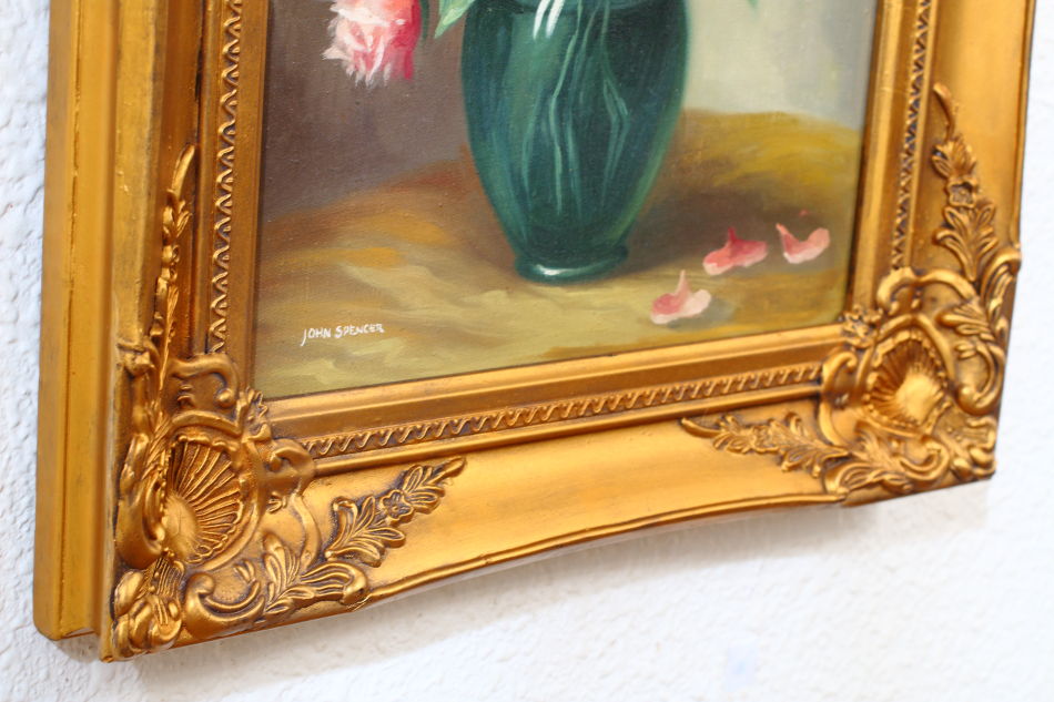 Still Life with pink Roses / oil painting