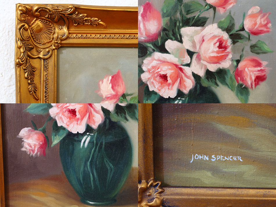 Still Life with pink Roses / oil painting