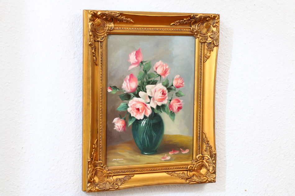 Still Life with pink Roses / oil painting