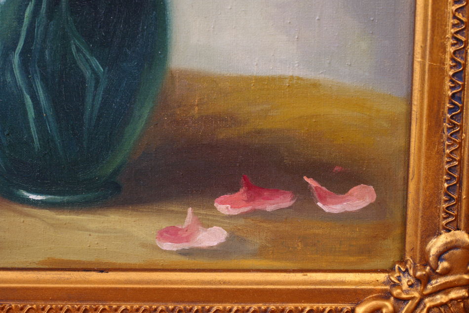 Still Life with pink Roses / oil painting