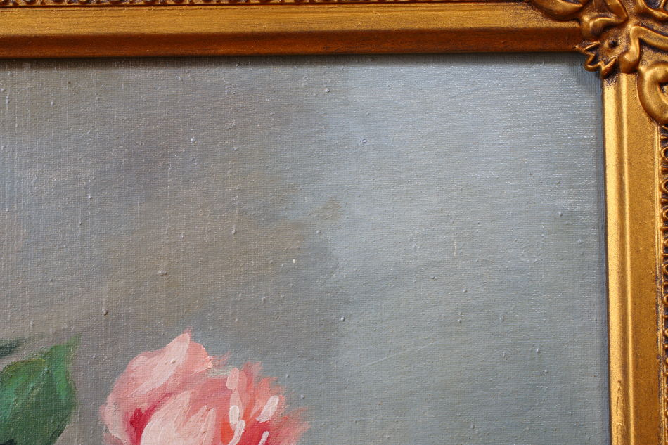 Still Life with pink Roses / oil painting