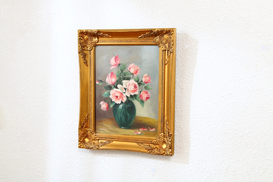 Still Life with pink Roses / oil painting