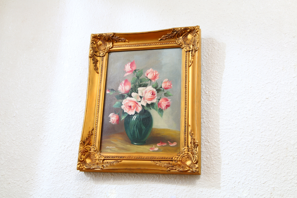 Still Life with pink Roses / oil painting