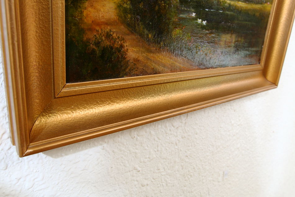 IRISH MAIDENS ON A BRIDGE Nr.TRALEE / oil painting