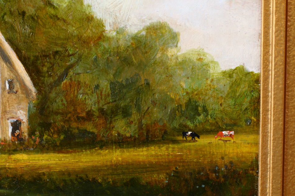IRISH MAIDENS ON A BRIDGE Nr.TRALEE / oil painting