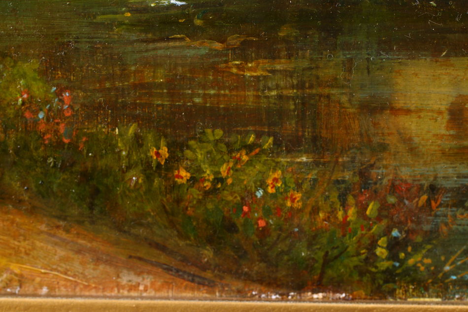 IRISH MAIDENS ON A BRIDGE Nr.TRALEE / oil painting