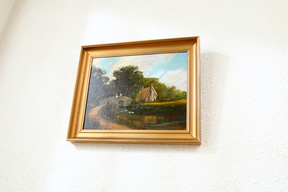 IRISH MAIDENS ON A BRIDGE Nr.TRALEE / oil painting