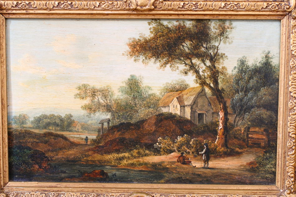 Landscape with figures/ oil painting