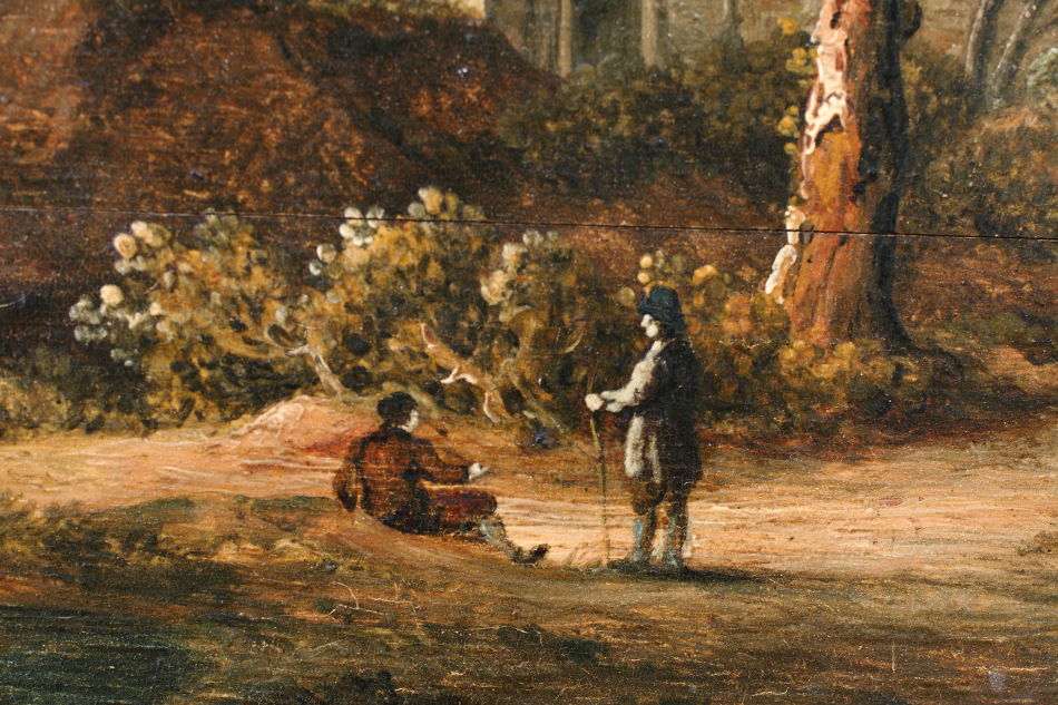 Landscape with figures/ oil painting