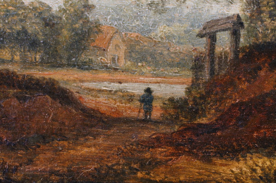 Landscape with figures/ oil painting