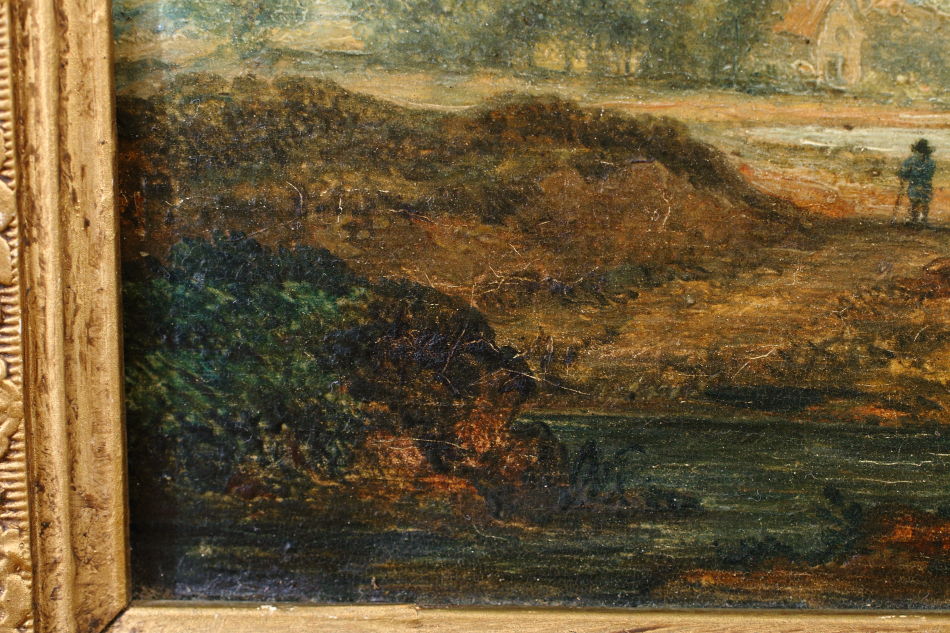 Landscape with figures/ oil painting
