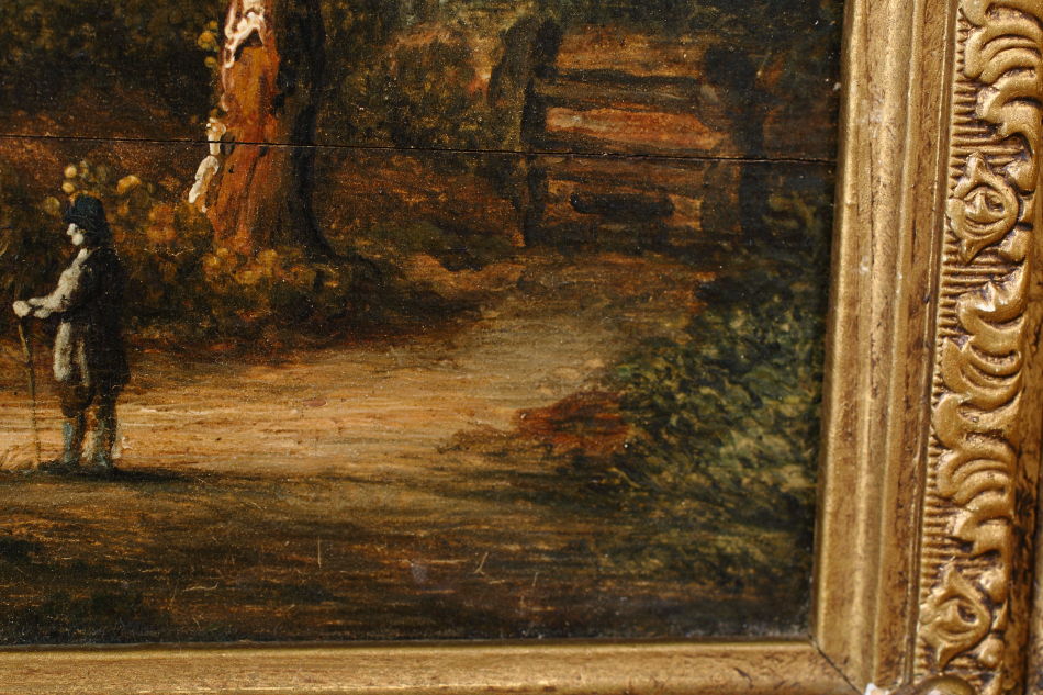 Landscape with figures/ oil painting