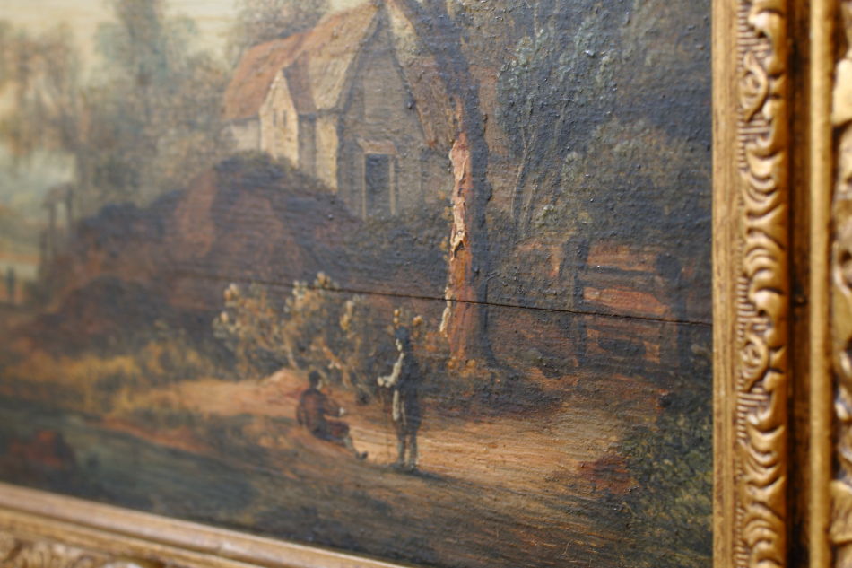 Landscape with figures/ oil painting