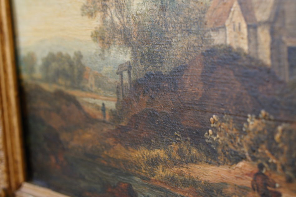 Landscape with figures/ oil painting