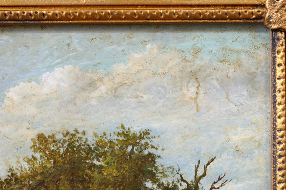 Horses Grazing in a Rural Landscape / oil painting
