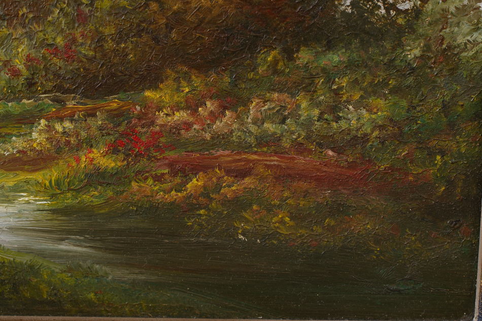 Horses Grazing in a Rural Landscape / oil painting