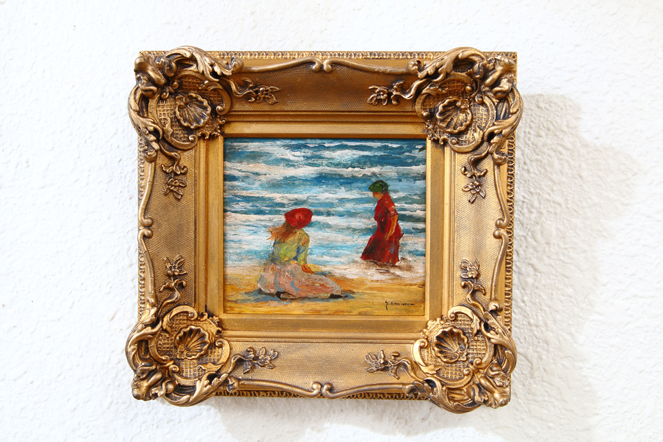 Figures on a Beach / Oil Painting
