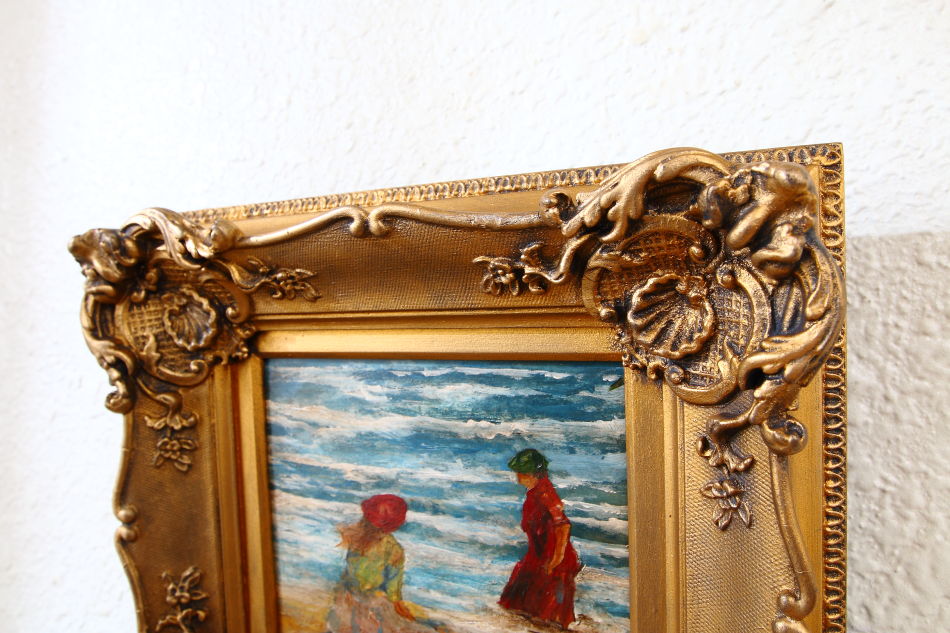 Figures on a Beach / Oil Painting