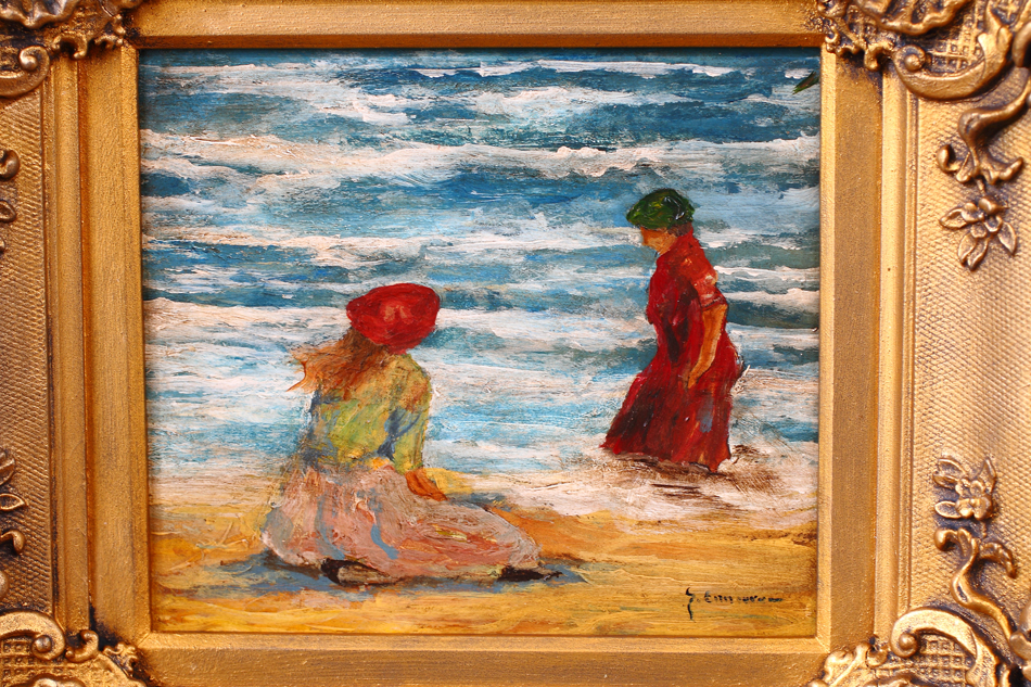 Figures on a Beach / Oil Painting